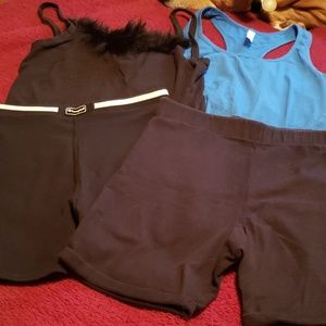 Two tank tops & two activewear shorts
